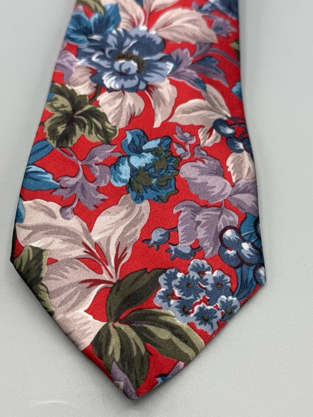 Vintage Jeffrey Scott Tie Red Floral Men’s Necktie Made USA Retro